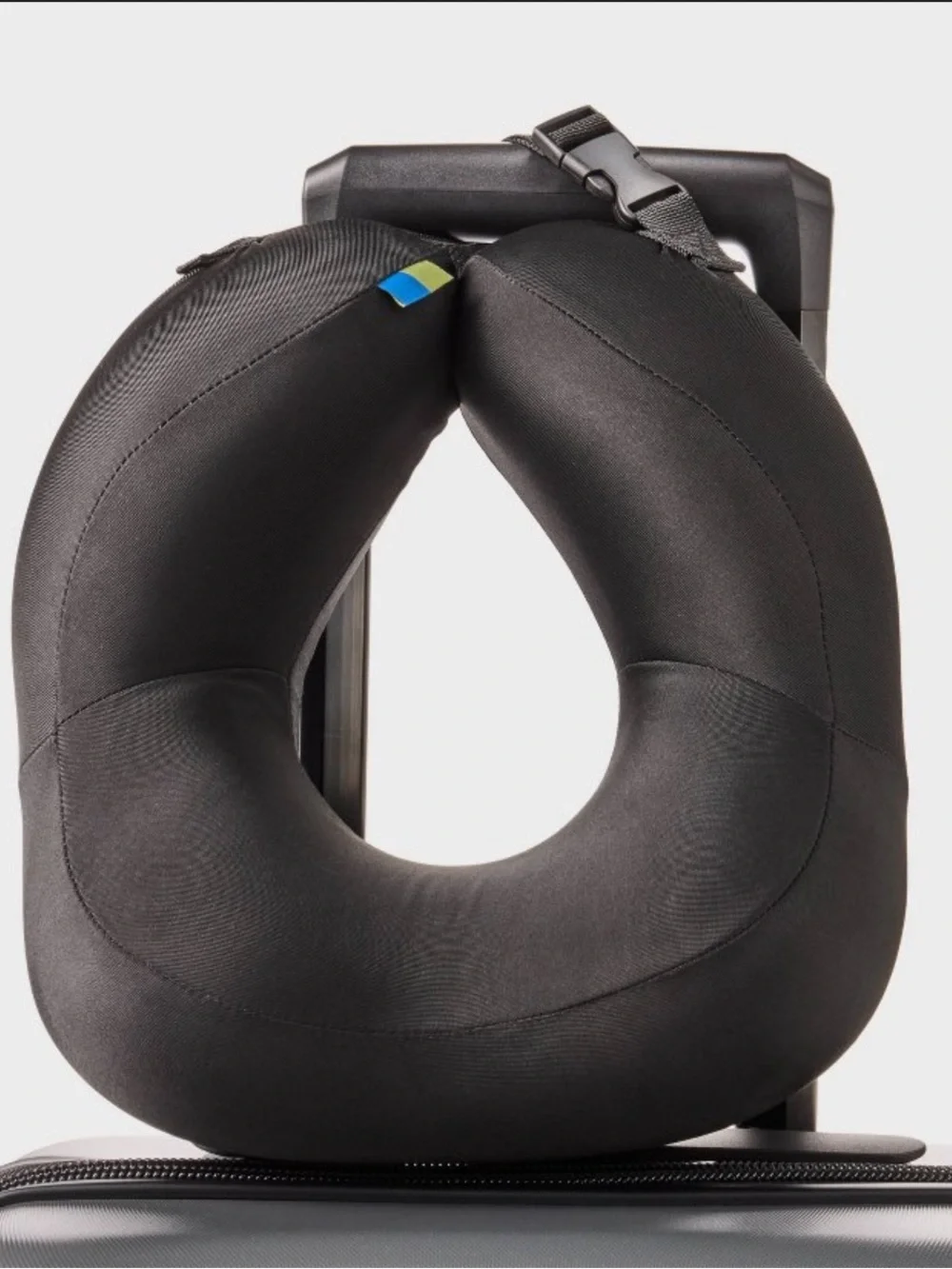 Contoured Memory Foam Neck Pillow - Open Story™ Black: U-Shape Travel Support